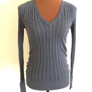 🔵 3/$20 Charcoal Grey Thin Cable Knit